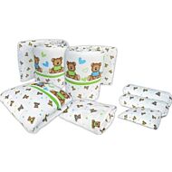 Bumble Bee: 7pcs Crib Bedding Set (Knit Fabric) - Love Bear - 30% OFF!