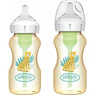 Dr. Brown’s Anti-Colic Options+ PPSU Wide Neck 9oz/270ml (Cheetah Level 2 Teat) 2 Bottles