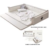 GGUMBI: 3 in 1 Transformation Bed - World Star (Ivory) + Fabric Guard Protector (Beige)