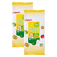 Pigeon: Hand & Mouth Wipes 20s x 2 - 22% OFF!