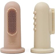 mushie: Finger Toothbrush (Blush/Shifting Sand)