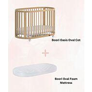 Boori: Oasis Oval Cot with Mattress (Beech)