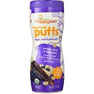 Happy Baby: Organic Puffs (Purple Carrot and Blueberry) GLUTEN FREE - Finger food for babies