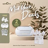 Spectra Dual Compact Double Breastpumps (Free Handsfree Set 28mm+ Ice Packs x2 + Babylux Silicone Massager x2, Switch Kit x1) FREE GIFTS worth RM404!