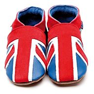 Inch Blue: Soft Sole Leather Shoes - Union Jack - Extra Large (18-24 months)