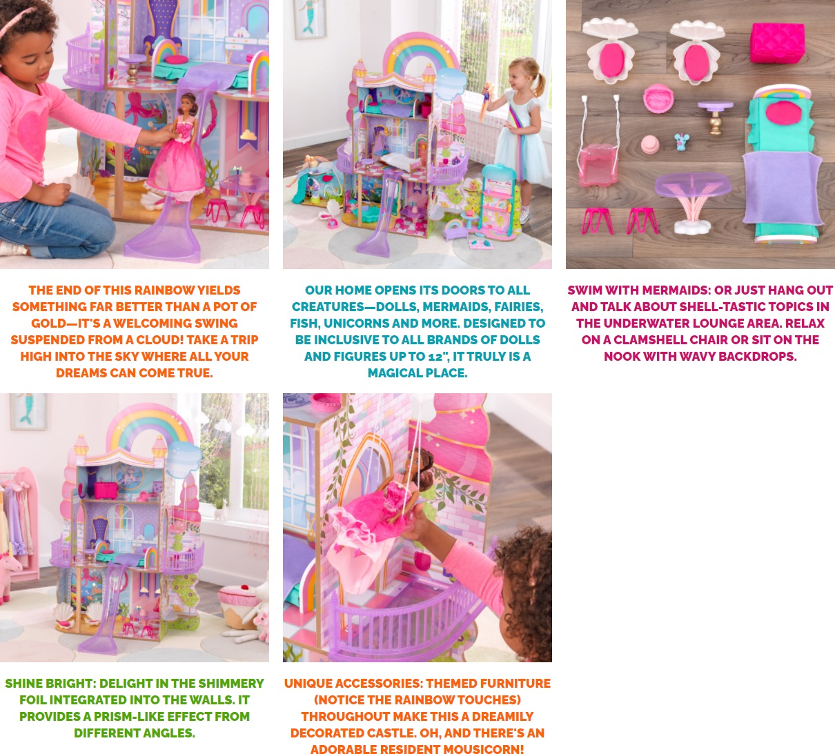 KidKraft Rainbow Dreamers Unicorn Mermaid Dollhouse